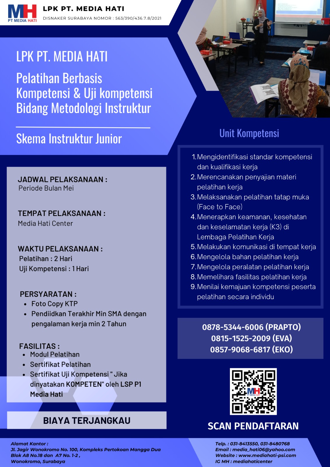 Info Pelatihan dan Uji Kompetensi Periode Bulan Mei 2024.